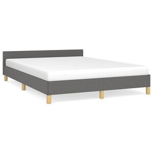 vidaXL Bedframe zonder matras stof donkergrijs 140x190 cm