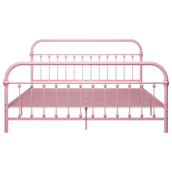 vidaXL Bedframe metaal roze 180x200 cm