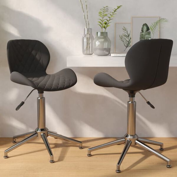 vidaXL Eetkamerstoelen draaibaar 2 st fluweel donkergrijs