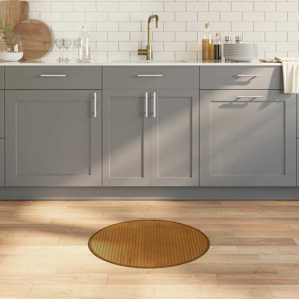 vidaXL Vloerkleed rond 60 cm bamboe bruin