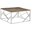 vidaXL Salontafel roestvrij staal en massief gerecycled hout zilver