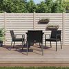 vidaXL 5-delige Tuinset met kussens poly rattan en staal