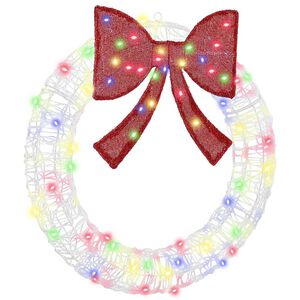 vidaXL Krans met 60 LED Multikleur 75 cm Acryl