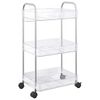 vidaXL Opbergtrolley 3-laags 37x28x68 cm acryl transparant