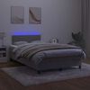 vidaXL Boxspring met matras en LED fluweel lichtgrijs 120x190 cm