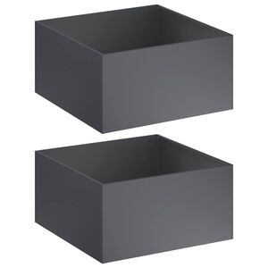 vidaXL Tuin Bloempot 2 st Antraciet 60 x 60 x 40 cm Koudgewalst staal