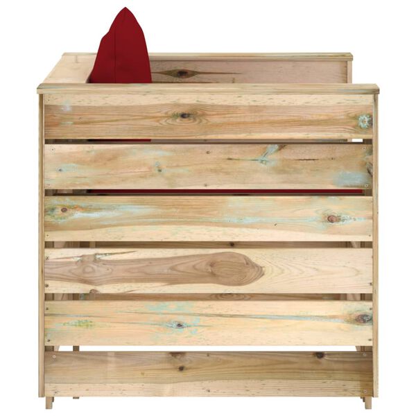 vidaXL 2-delige Loungeset met kussens groen ge&iuml;mpregneerd hout