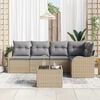 vidaXL Tuin Sofa Set met opslag 6 pcs Beige poly rattan