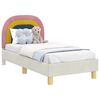 vidaXL Peuterbedframe met hoofdbord Cr&egrave;mekleurig 70 x 140 cm Fluweel