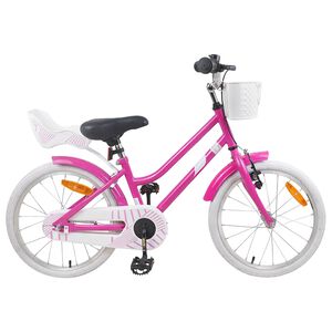 vidaXL Kinderfiets 18 Inch voor 5-7 jaar Donkerroze