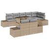 vidaXL Tuin Sofa Set met opslag 9 pcs Beige Poly riet