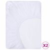 vidaXL Hoeslakens 2 st waterdicht 70x140 cm katoen wit