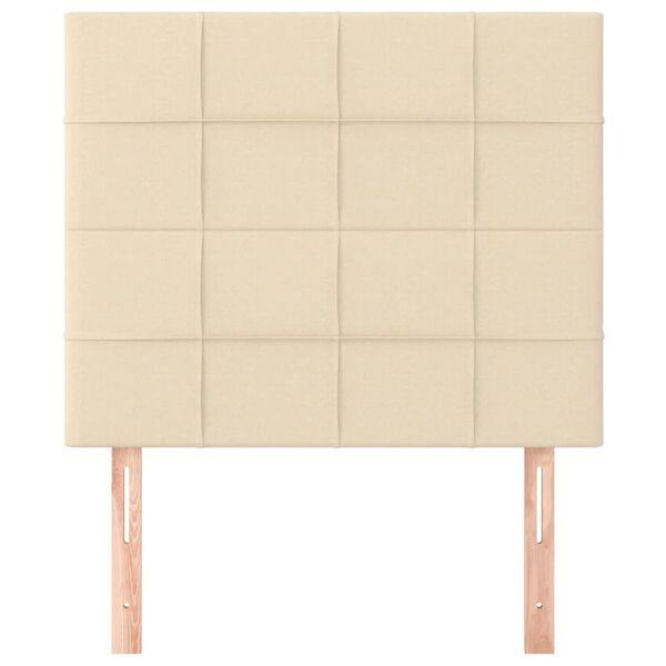 vidaXL Hoofdbord cr&egrave;me 90x5x118/128 cm stof
