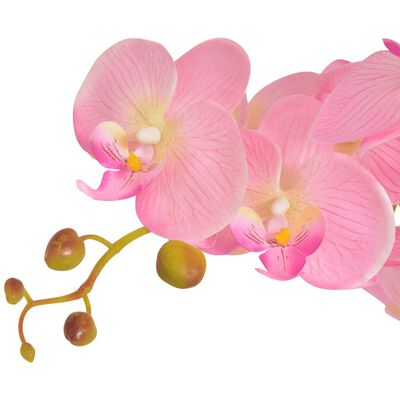 vidaXL Kunstplant orchidee met pot 65 cm roze