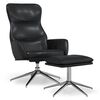 vidaXL Relaxstoel met voetensteun kunstleer glanzend zwart