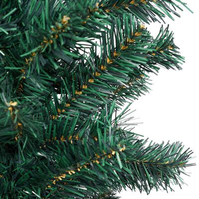 vidaXL Kunstkerstboom met verlichting standaard smal 120 cm PVC groen
