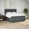 vidaXL Boxspring met matras stof donkergrijs 200x200 cm