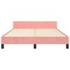 vidaXL Bedframe met hoofdeinde zonder matras 140x190 cm fluweel roze