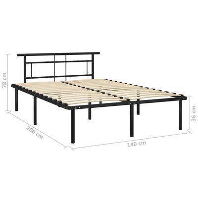 vidaXL Bedframe metaal zwart 140x200 cm