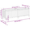 vidaXL Plantenbak met voering 153x38,5x50 cm massief acaciahout