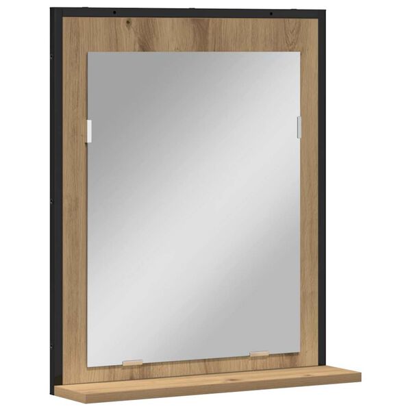 vidaXL Spiegel met plank artisanaal eikenkleurig 50 x 12 x 60 cm