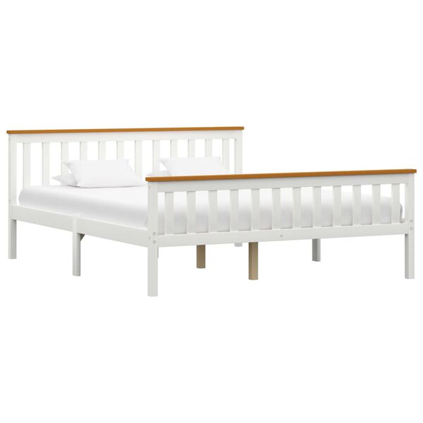 vidaXL Bedframe met 4 lades massief grenenhout wit 160x200 cm