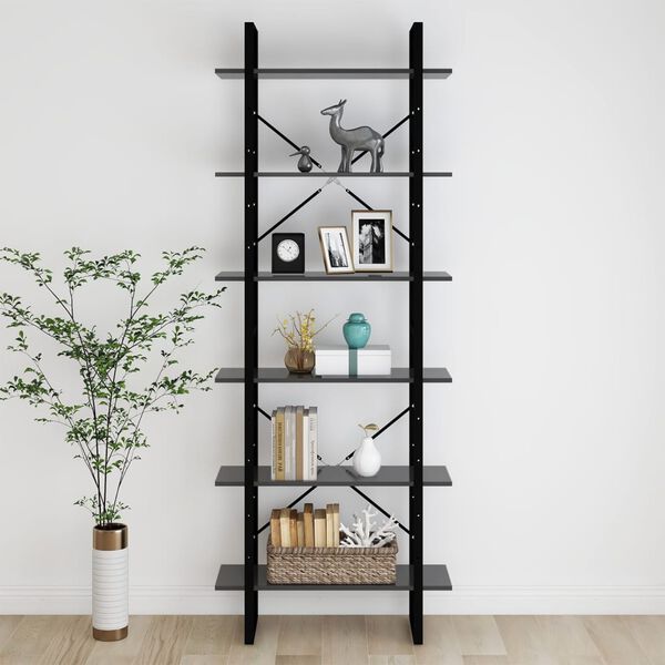 vidaXL Hoge kast 80x30x210 cm bewerkt hout grijs