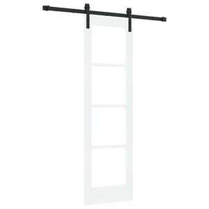 vidaXL Schuifdeur ORKDAL Wit 61 x 198,5 cm Massief grenenhout en glas