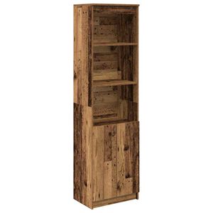 vidaXL Hoge kast 50x35x180 cm bewerkt hout oud houtkleurig