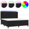 vidaXL Boxspring met matras en LED fluweel zwart 180x200 cm