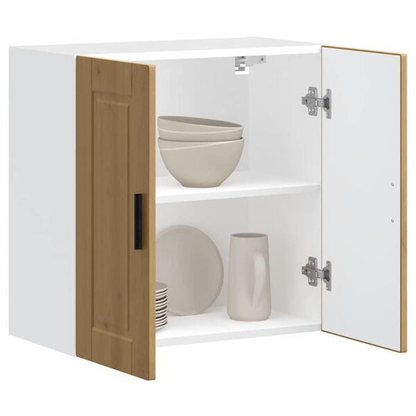 vidaXL Keukenbovenkast Porto bewerkt hout artisanaal eikenkleur