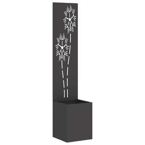 vidaXL Tuin Privacy Screen Bloemen Zwart 32 x 150 cm Koudgewalst staal