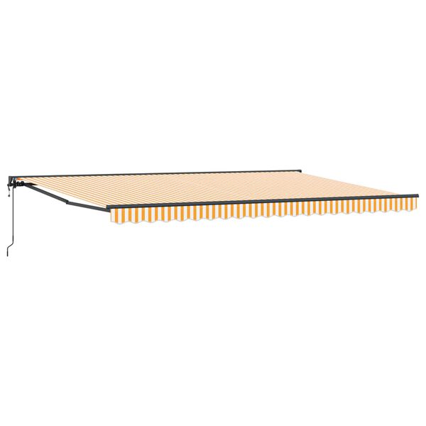 vidaXL Inklapbaar Zonnescherm Geel en Wit 500 &times; 300 cm