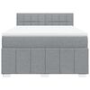 vidaXL Boxspring met matras stof lichtgrijs 160x200 cm