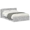 vidaXL Bedframe met opslag Betongrijs 150 x 200 cm Bewerkt hout