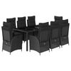 vidaXL 9-delige Tuinset poly rattan zwart