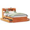 vidaXL Bed met boekenkast zonder matras grenenhout wasbruin 140x200 cm