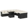 vidaXL 11-delige Loungeset met kussens poly rattan zwart