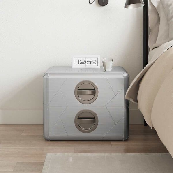 vidaXL Bijzettafel met 2 lades in vintage luchtvaartstijl