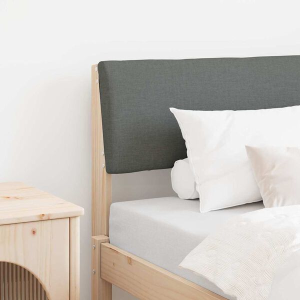 vidaXL Gestoffeerd hoofdbord Donkergrijs 75 cm Massief grenenhout