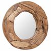 vidaXL Decoratieve spiegel rond 60 cm teakhout