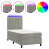 vidaXL Boxspring met matras en LED fluweel lichtgrijs 90x190 cm