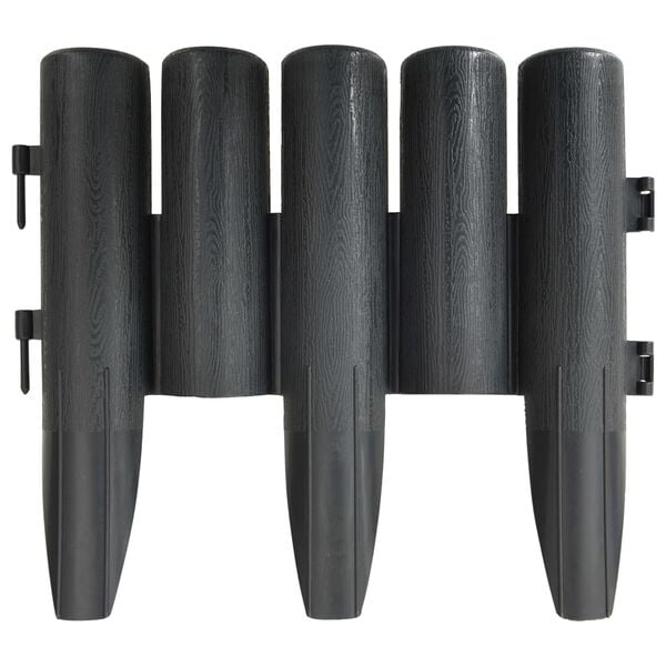 vidaXL Gazonranden 36 st 10 m PP antracietkleurig