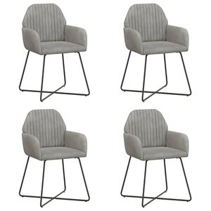 vidaXL Eettafelstoelen 4 st fluweel Lichtgrijs 55 x 50 x 84 cm