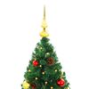 vidaXL Kunstkerstboom met verlichting en kerstballen 210 cm groen