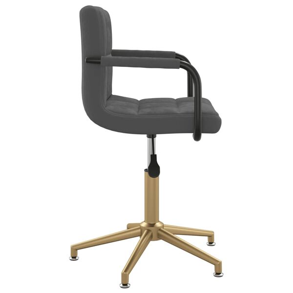 vidaXL Eetkamerstoel draaibaar fluweel donkergrijs