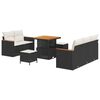 vidaXL Tuinbankenset 8 st Zwart poly rattan