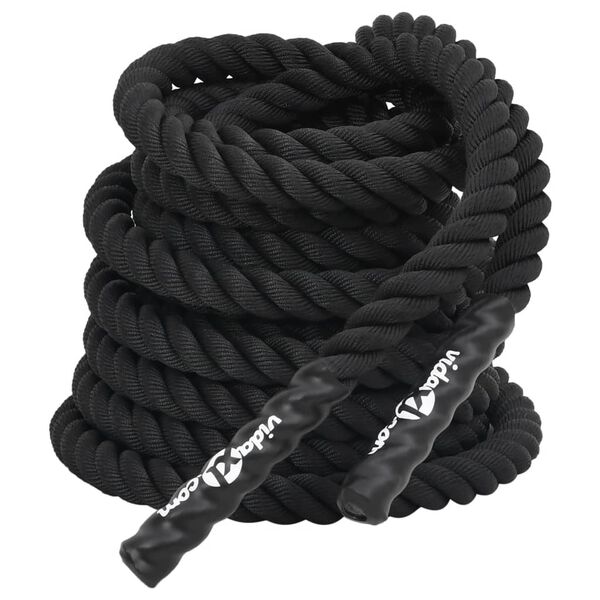 vidaXL Battle Rope Zwart 12 m 9 kg Polyester