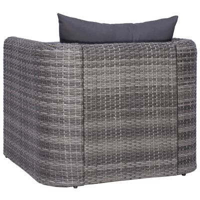 vidaXL 7-delige Loungeset met kussens poly rattan grijs