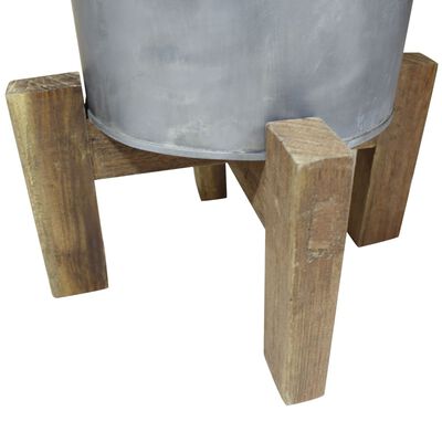 vidaXL Wasmand 30x30x58 cm gegalvaniseerd ijzer gerecycled hout